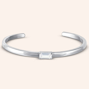 "For a Lifetime" 2.9CTW Emerald Cut Highly Polished Bangle