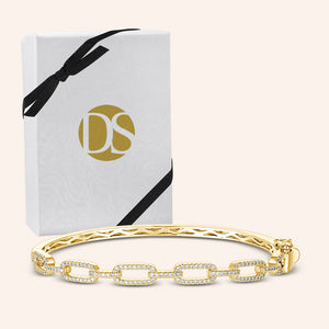 "Lux Links" 2.9CTW Hinged Bangle Bracelet