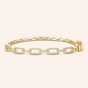 "Lux Links" 2.9CTW Hinged Bangle Bracelet