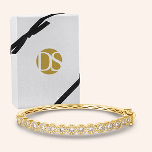 "Secret Garden" 4.5CTW Hinged Bangle Bracelet