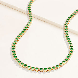 "Milestone Shine" 7.7CTW Round Cut Bezel Set Tennis Necklace