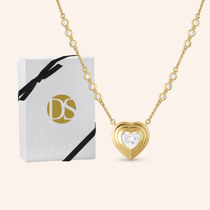 "Love Note" 4.4CTW Heart Cut & Bezel-set Pendant Necklace