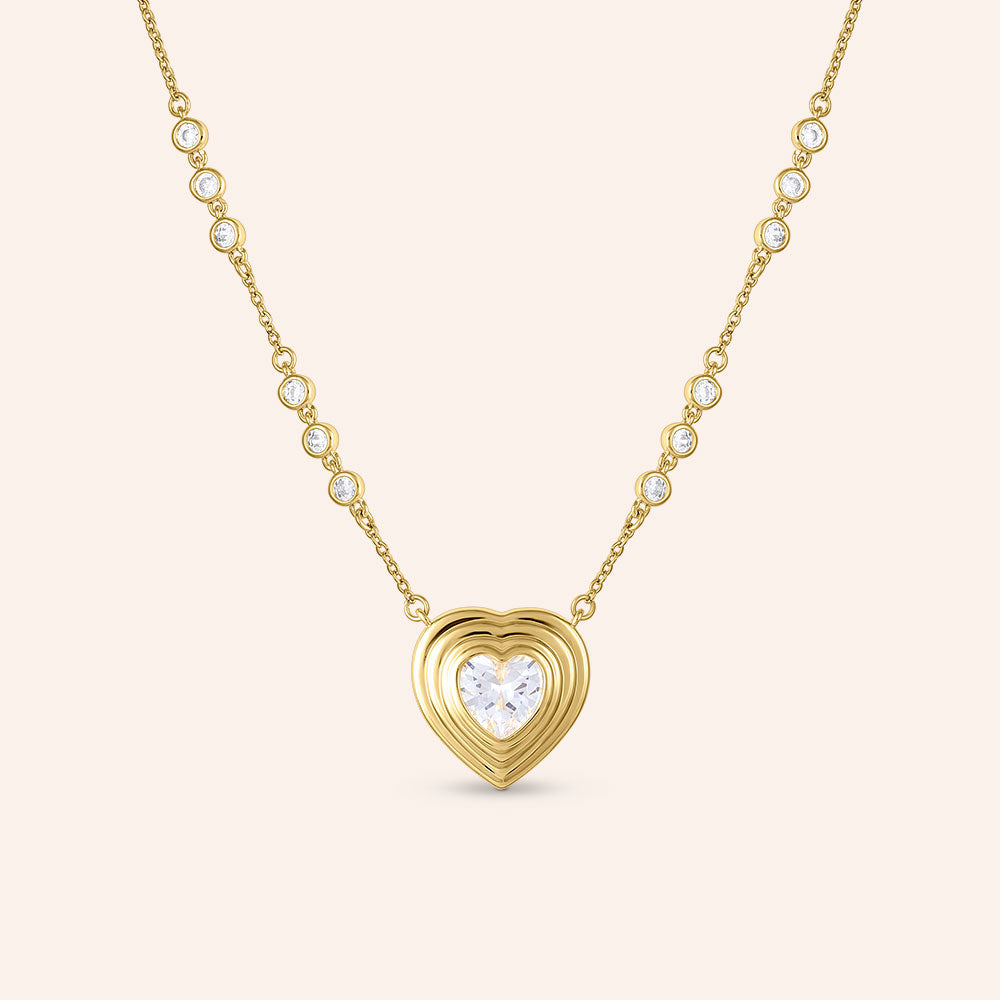 "Love Note" 4.4CTW Heart Cut & Bezel-set Pendant Necklace