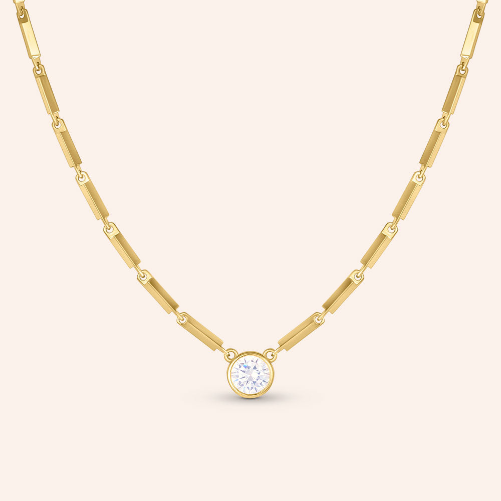 "Salma" 3.79CTW Bezel-Set Bar Station Necklace