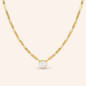 "Salma" 3.79CTW Bezel-Set Bar Station Necklace