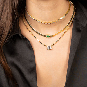 "Salma" 3.79CTW Bezel-Set Bar Station Necklace