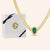 "Elizabeth" Halo Emerald or Pear Cut Snake Chain Necklace - Includes Extender