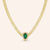 "Elizabeth" Halo Emerald or Pear Cut Snake Chain Necklace - Includes Extender