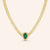 "Elizabeth" Halo Emerald or Pear Cut Snake Chain Necklace - Includes Extender