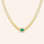 "Elizabeth" Halo Emerald or Pear Cut Snake Chain Necklace - Includes Extender