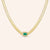 "Elizabeth" Halo Emerald or Pear Cut Snake Chain Necklace - Includes Extender