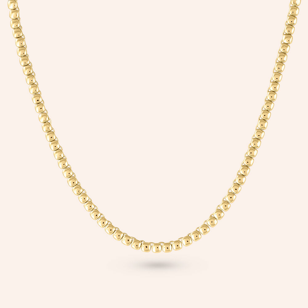 "Rise & Shine" Highly Polished Square station Necklace