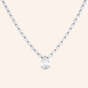 "Heritage" 22CTW Pear Cut Tennis Necklace