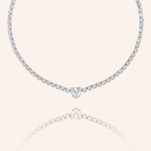 "Legend"  18.5CTW Emerald or Heart Cut Tennis Necklace