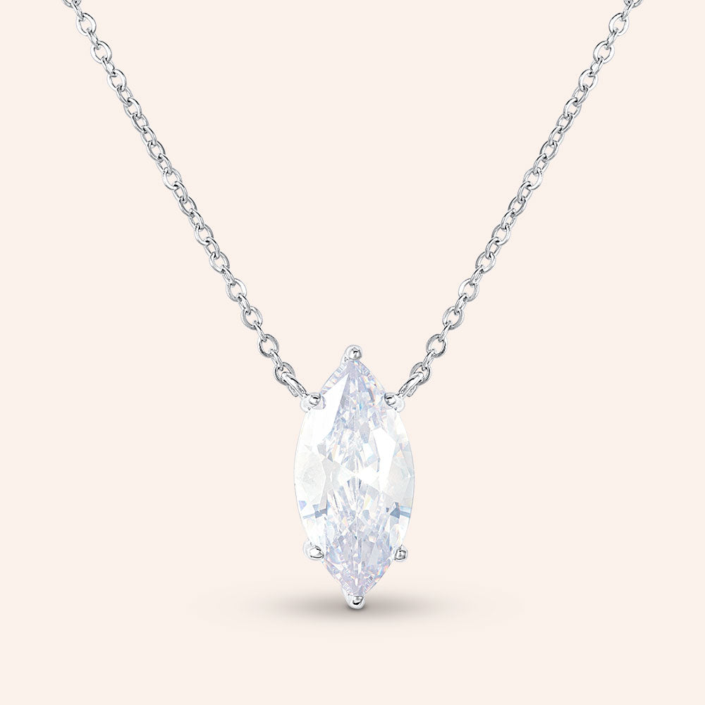 "Real Glam" 5.65CTW Marquise Cut Pendant Necklace