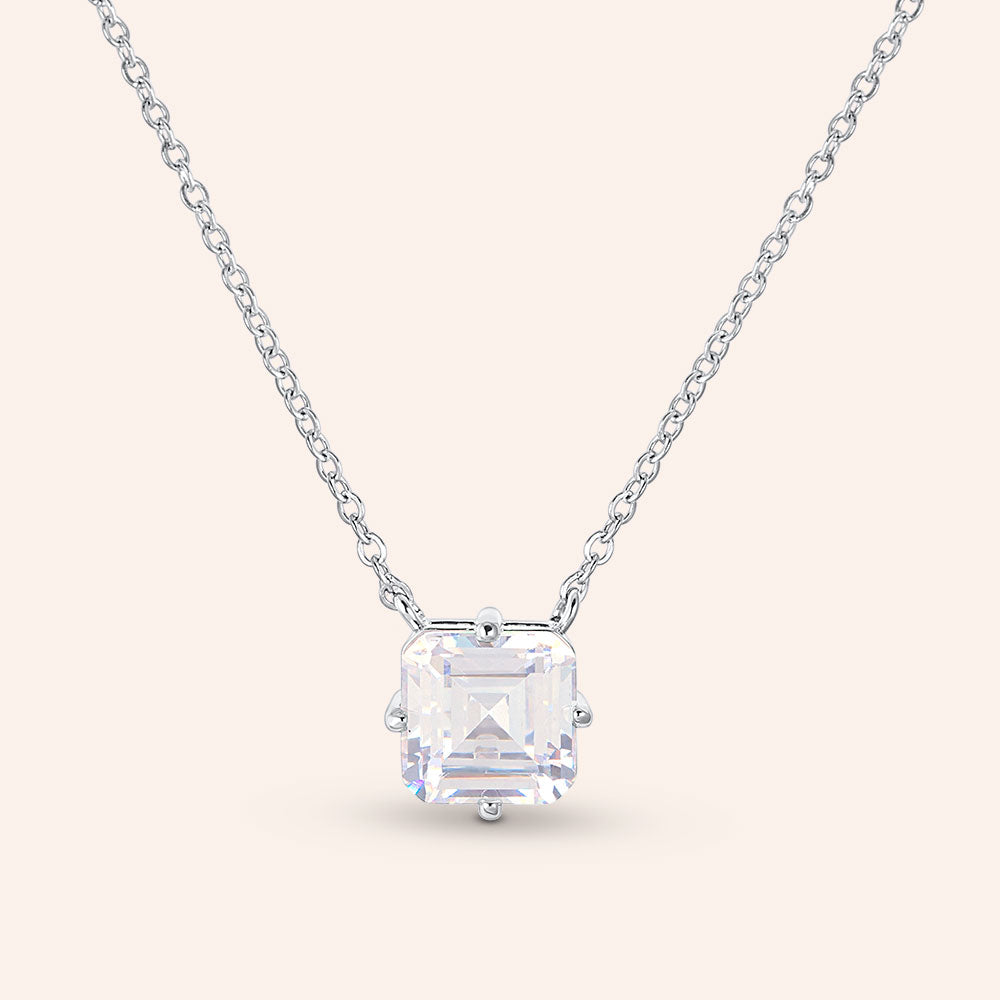 "Real Glam" 3.18CTW Asher Cut Pendant Necklace