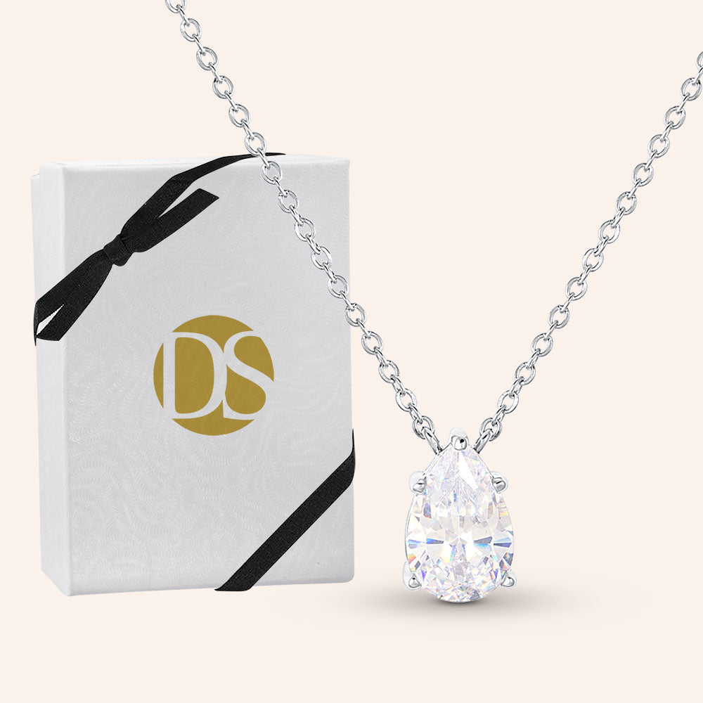 Pear Diamond & Sapphire Two Stone Necklace – Reis-Nichols Jewelers