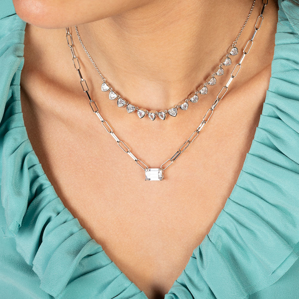 "Obsession" 4.7CTW Emerald Cut Solitaire Pendant Necklace