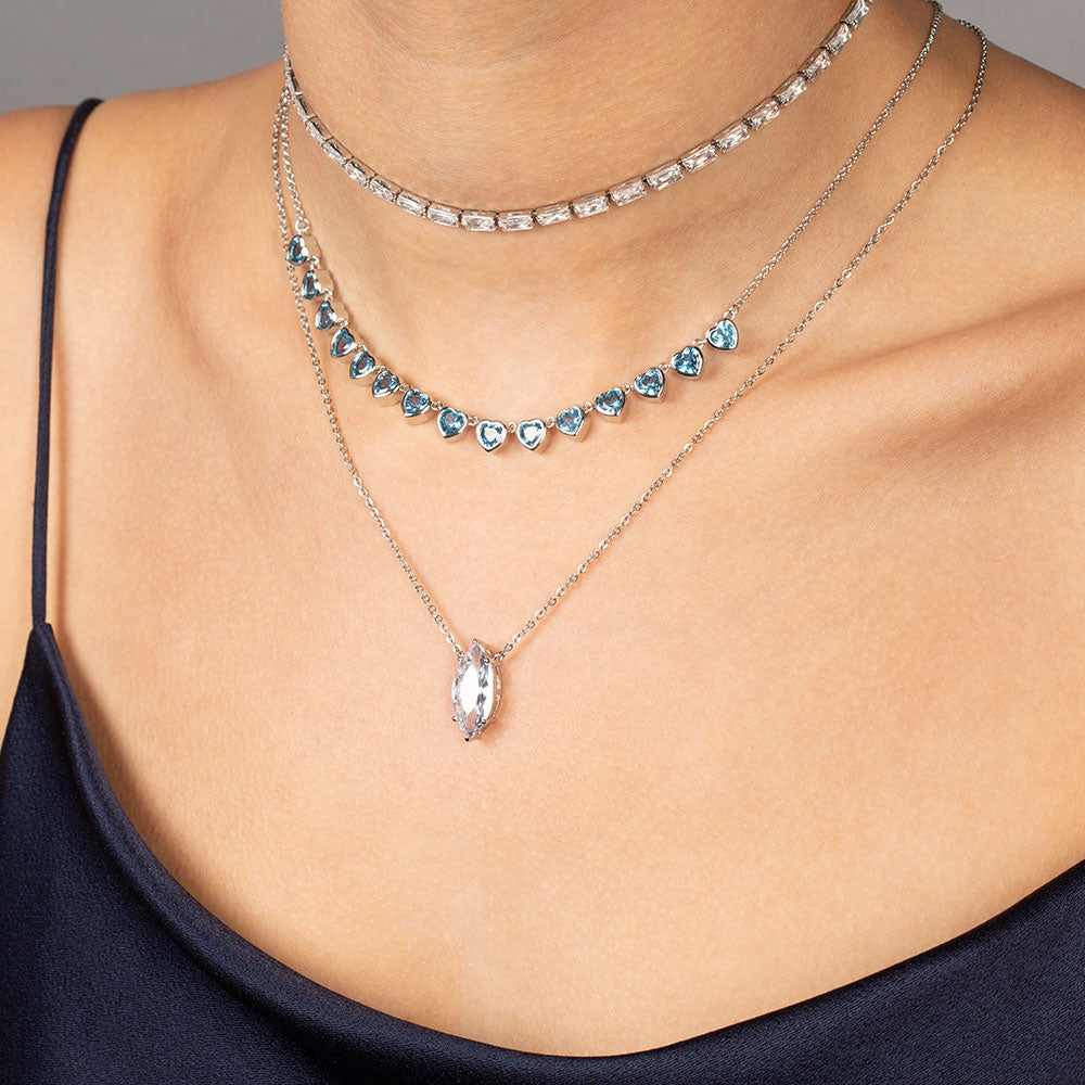 "Majesty" 6.2CTW Baguette Cut Tennis Choker Necklace