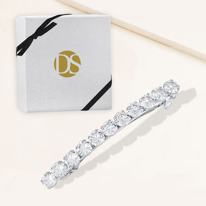 "Endless Diamonds" 7.2CTW Prong-Set Round Cut Cubic Zirconia Hair Barrette