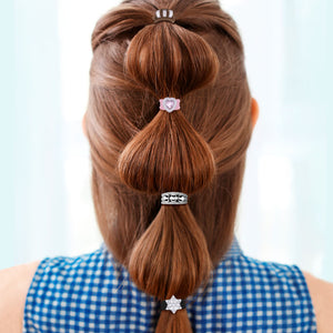 "Snowflake" Set of 2 Pave Hair Ties & Bracelet Jewels