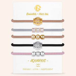 "Special Someone" Set of  5 Zodiac Hair Ties & Bracelet Jewels