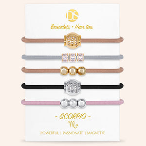 "Special Someone" Set of  5 Zodiac Hair Ties & Bracelet Jewels