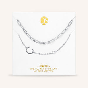 "Yours Truly" Set of Two Initial & Clip Chain Layering Necklaces