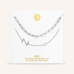 "Yours Truly" Set of Two Initial & Clip Chain Layering Necklaces