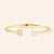 "My Signature" Pave Initial & Solitaire Open Cuff Bracelet