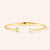 "My Signature" Pave Initial & Solitaire Open Cuff Bracelet