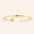 "My Signature" Pave Initial & Solitaire Open Cuff Bracelet