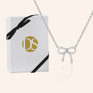 "Petite Bow" Pave Pendant Necklace