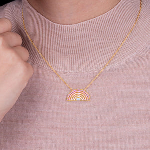 "Inner Beauty" 2.3CTW Pave Rainbow Pendant Necklace