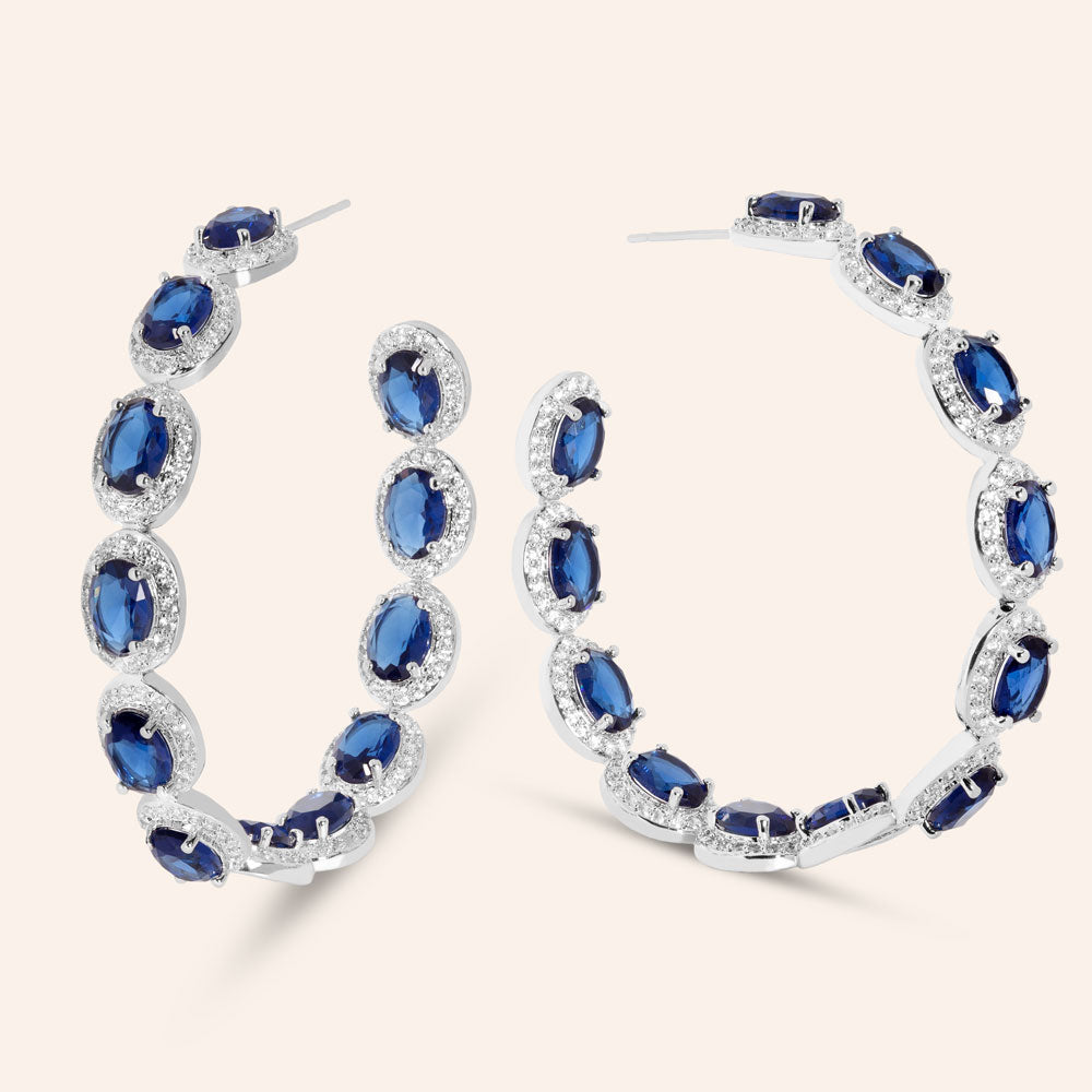 "Her Majesty" 6.9CTW Oval Cut Inside-Outside 2" Hoops