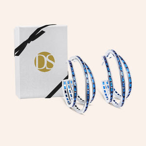 "Rya" 2.9CTW Baguette Cut 1.5" Hoops