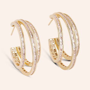 "Rya" 2.9CTW Baguette Cut 1.5" Hoops