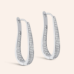 "Teardrop Glam" 3.9CTW Pave 1.4" Hoops