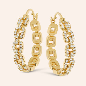 "Gleaming Links" 5.2CTW Pave 1.2" Hoops