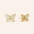"Audre" 2.5CTW Baguette Cut Butterfly Stud Earrings