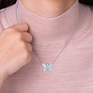 "Audre" 2.5CTW Baguette Cut Butterfly Pendant Necklace