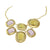 "Mosaic"  Rose and Jonquil  Crystal Necklace / Gold Tone