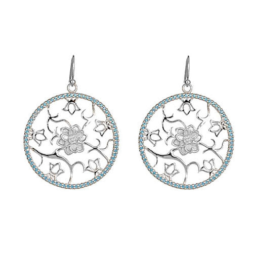 "Lotus" Cut-Out Earrings in Sterling Silver