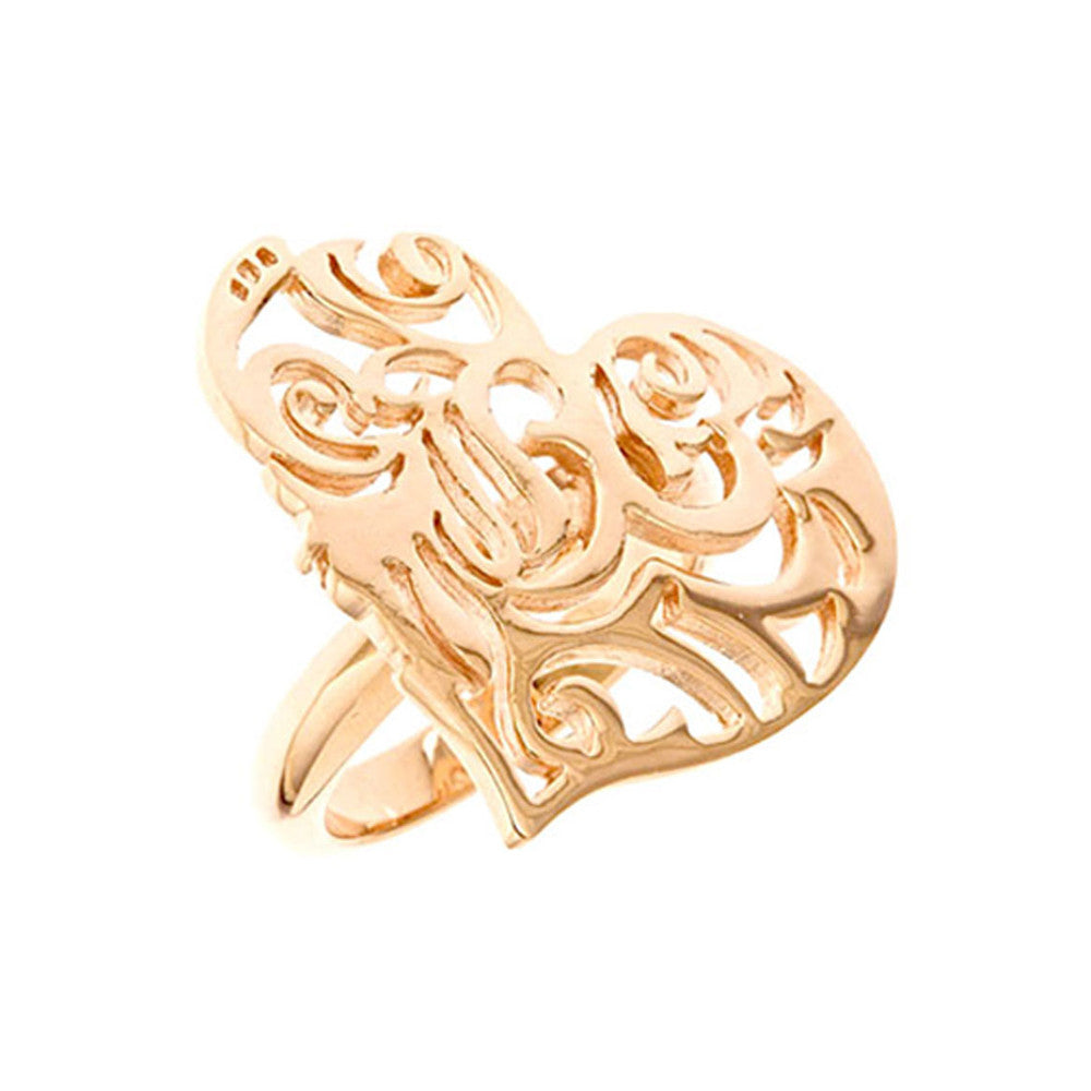 18K Rg Plated Sterling Silver, Sacred Heart Ring