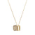 18K Gold Over Sterling Silver White CZ DS Cube Necklace