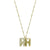 18K Gold Over Sterling Silver White CZ DS Cube Necklace