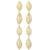 18K YG Plated Brass Clear CZ Falling Leaves Linear